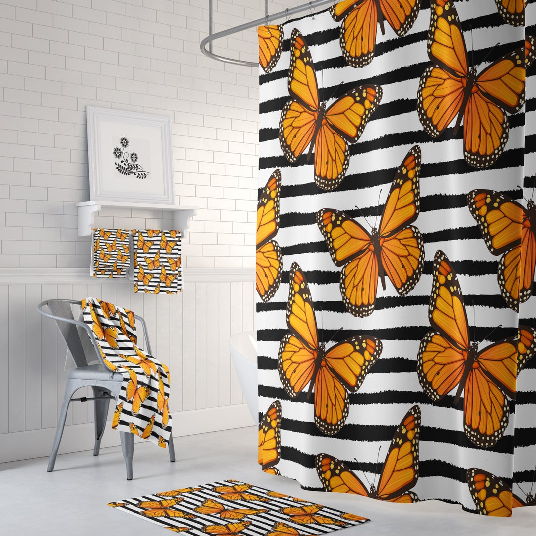 Monarch Butterfly Shower Curtain Options For Towels And Baths Dingeas