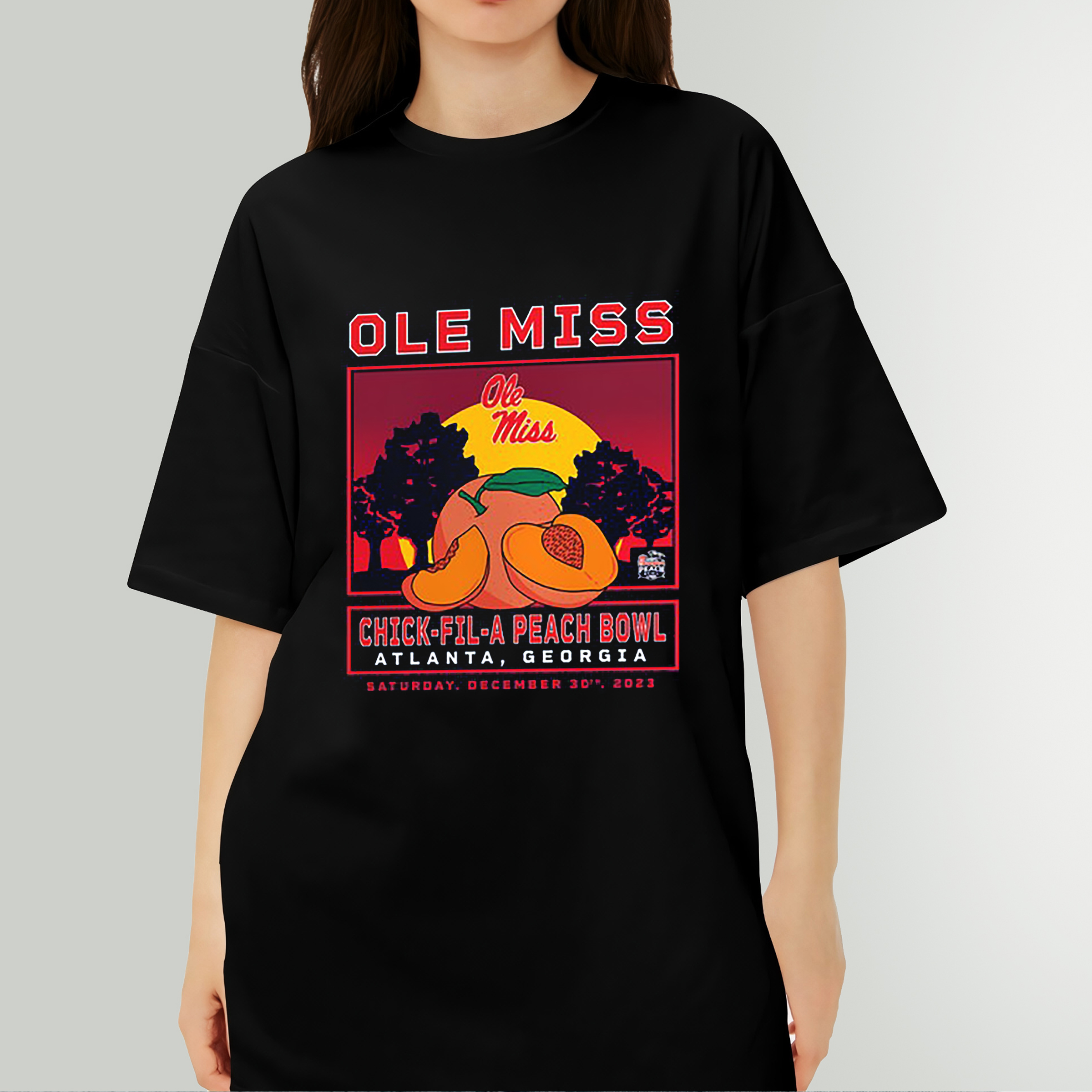Vintage Style Ole Miss Chick Fil A Peach Bowl Atlanta GA December 30th 2023 T-shirt - Perfect Fan Gift