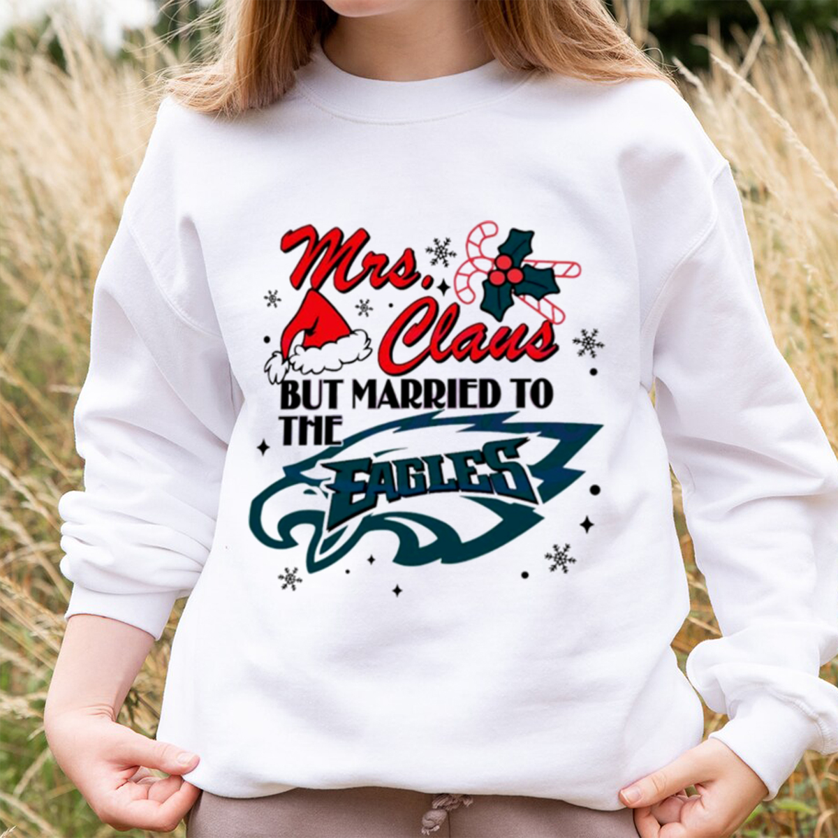 Mrs Claus But Married to The Eagles Hoodie - Ideal Fan Gift