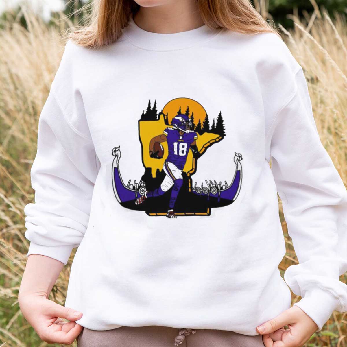NFL Minnesota Vikings Justin Jefferson Signature Shirt - Support your favorite team with this Vikings T-shirt