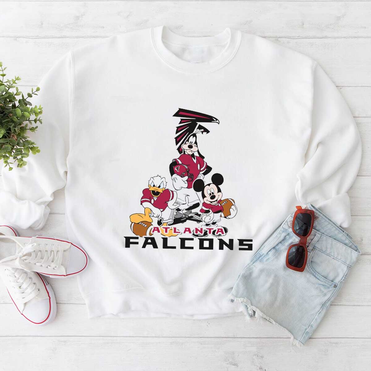 Mickey Mouse And Friend Disney Atlanta Falcons American Football T-Shirt - Fan Gift